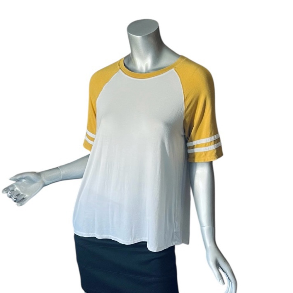 American Eagle Small Soft & Sexy Tee Baseball T Shirt Raglan Short Sleeve Yellow